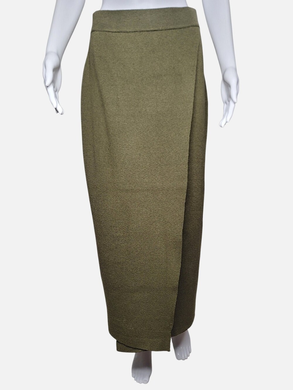 Olive Green Midi Wrap Skirt Medium